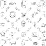 Hand-drawn vector doodle coffee. Useful for packaging, menu design and interior decoration. Illustration on white background. Yummy. Drawn cup of coffee. Tea.