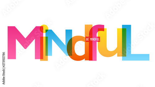MINDFUL colorful vector concept word typography banner