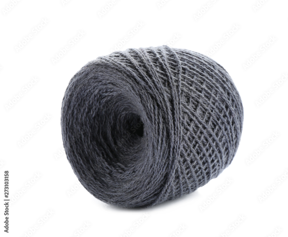 Clew of color knitting thread on white background Clew of color knitting thread on white background