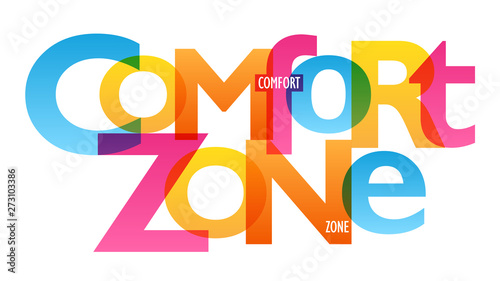 COMFORT ZONE colorful vector concept word typography banner