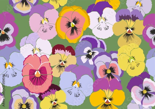 Pansies beautiful backgrounds for textiles.