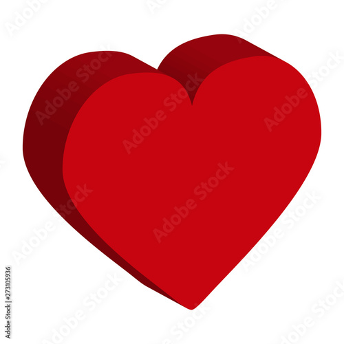 Heart shape icon isolated.3D vector object.Love theme. Can be used as a design element.