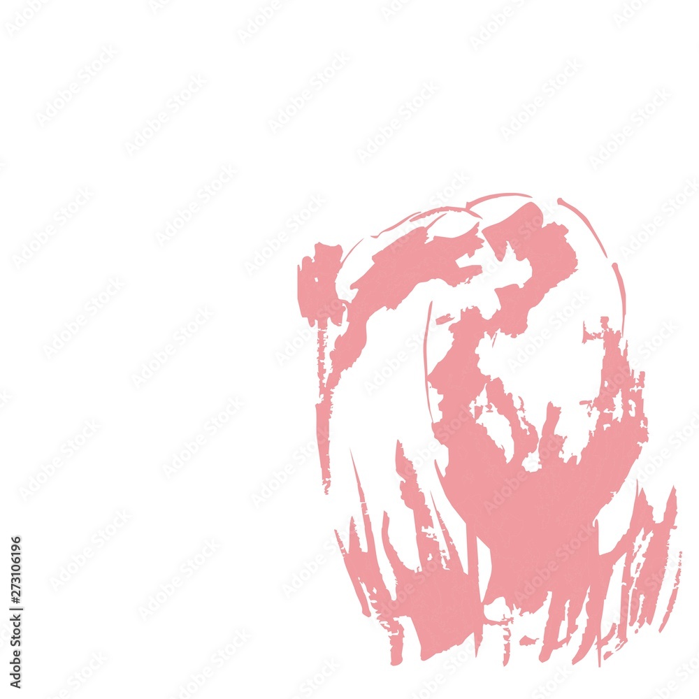 Fototapeta premium silhouette of a pink Heron on a white background