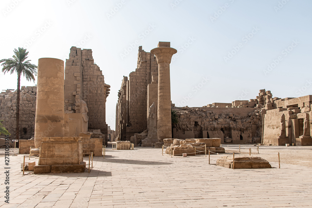 Anscient Temple of Karnak in Luxor - Archology Ruine Thebes Egypt beside the nile river