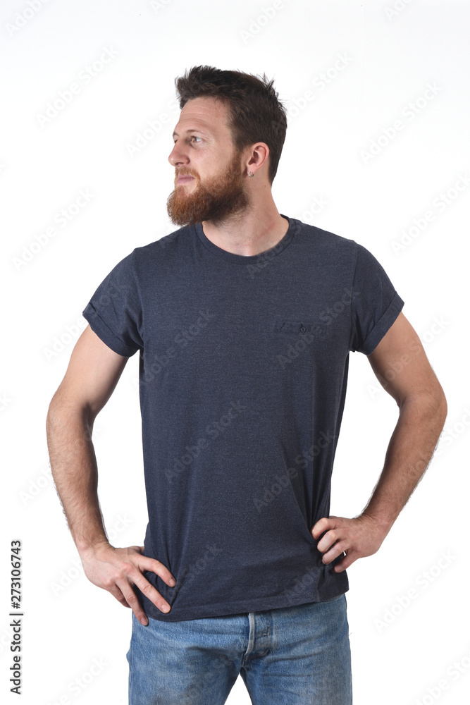 portrait of a man looking to the side on white background portrait of a man looking to the side on white background