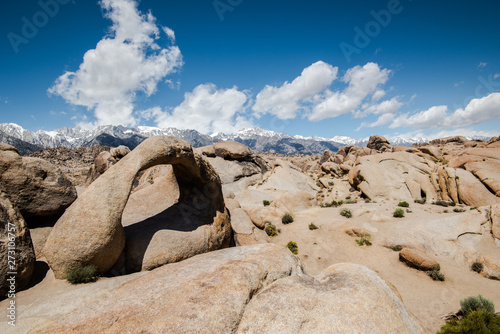 Traveling in South California around Lone Pines. Alabama Hills view of the mobius arch with Mountain Whitney on the back