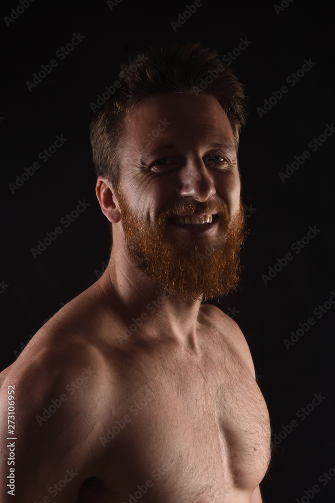 Fototapeta premium portrait of a man with a naked breast