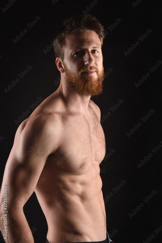 Fototapeta premium portrait of a man with a naked breast