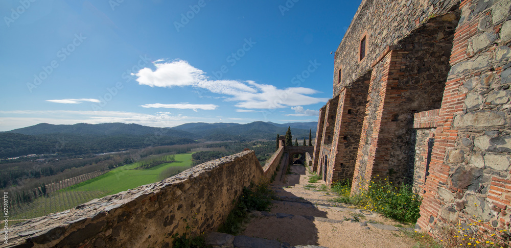 The medieval village of Hostalric in Girona