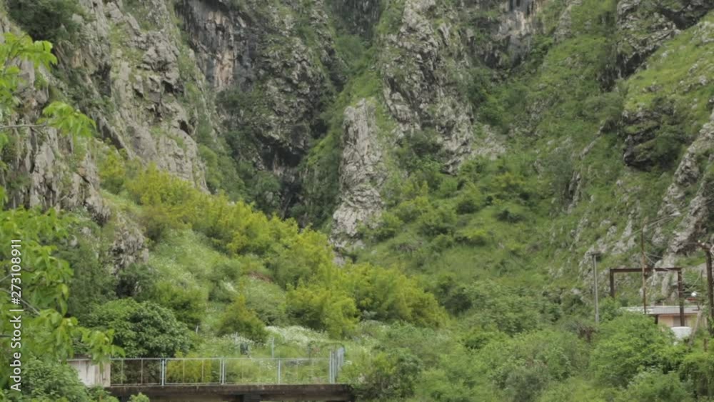Sights and tourist routes in Montenegro. Nature and streets of the old town of Kotor.