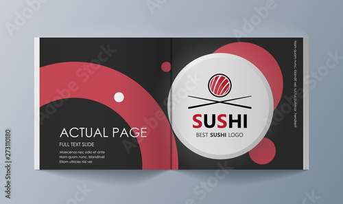 Set of brochures Sushi for marketing the promotion goods and services on market