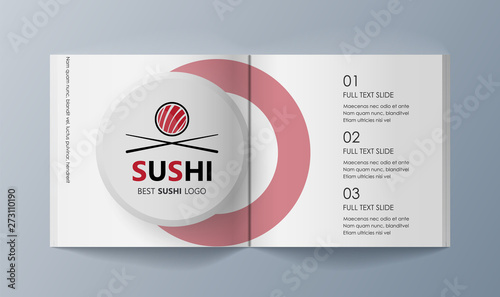 Set of brochures Sushi for marketing the promotion goods and services on market