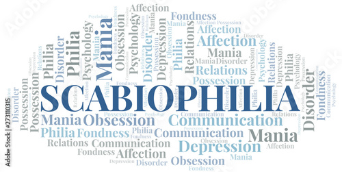 Scabiophilia word cloud. Type of Philia.