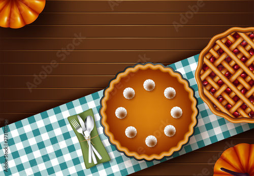 Thanksgiving Turkey dinner on white wooden table with copy space