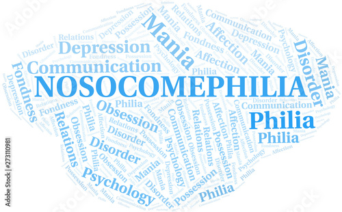 Nosocomephilia word cloud. Type of Philia.
