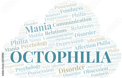 Octophilia word cloud. Type of Philia.