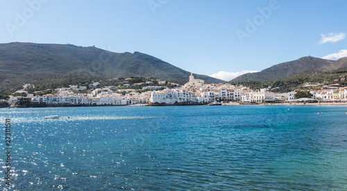 View of a typical whitewashed village of. Spanish Mediterranean. catalonia,
