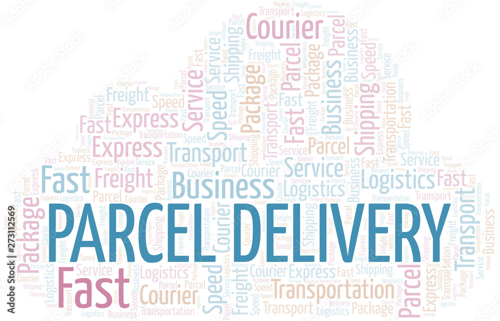 Obraz premium Parcel Delivery word cloud. Wordcloud made with text only.