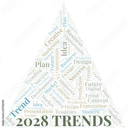 2028 Trends word cloud. Wordcloud made with text only.
