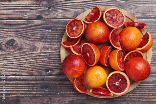 Fototapeta Naklejka Na Ścianę i Meble -  Red oranges with copy space background	