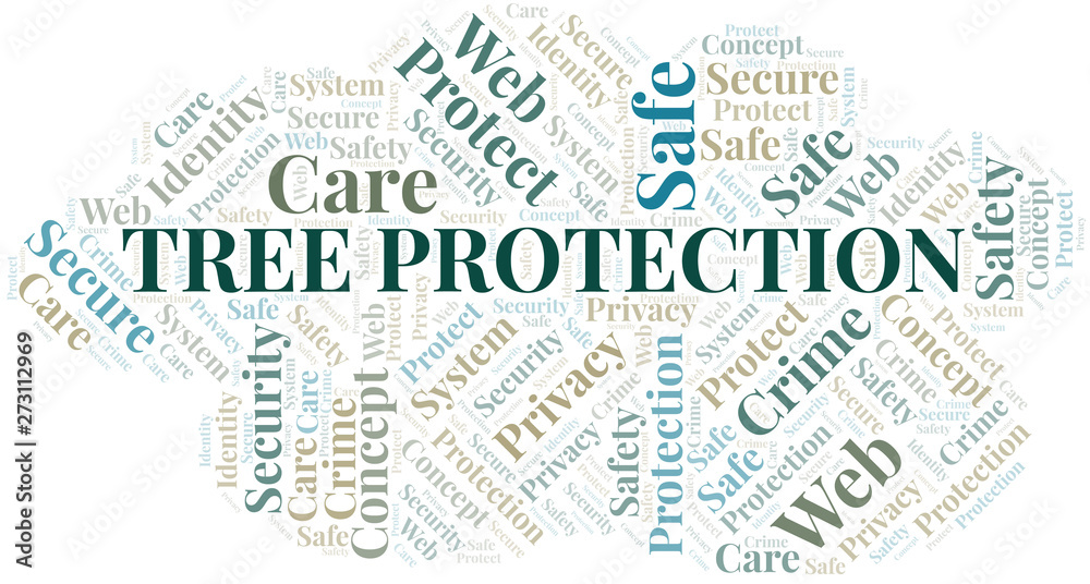 Tree Protection word cloud. Wordcloud made with text only.