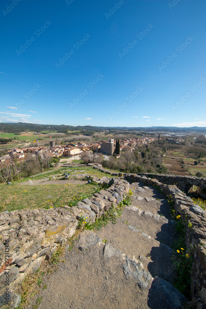 The medieval village of Hostalric in Girona