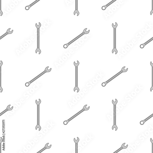 Seamless pattern with wrench icon. Spanner key. Repair symbols. Vector illustration for design, web, wrapping paper, fabric, wallpaper.