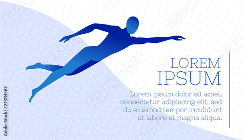 Swimming in pool banner template. Underwater swim or diving flyer