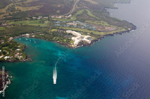 Aerial shot of the Sheraton Kona Resort in Kailua-Kona, Big Island, Hawaii, USA. photo