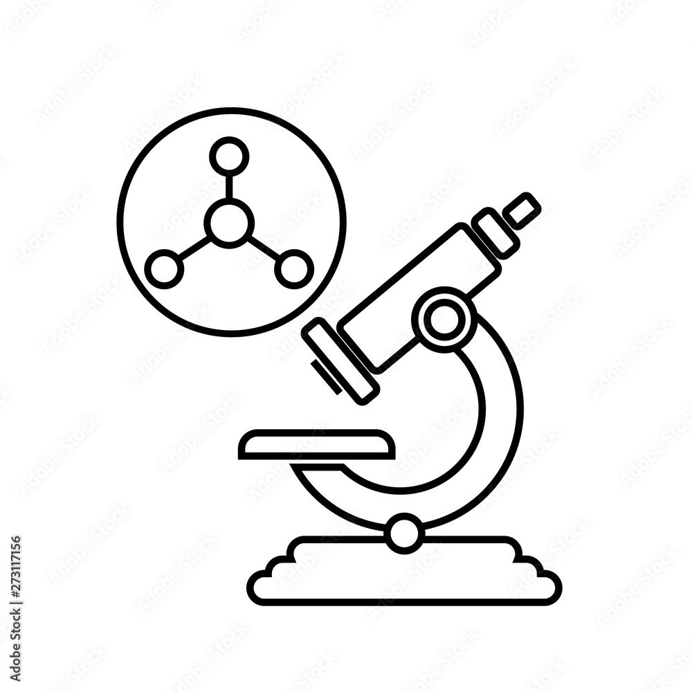 Microscope and atomic structure vector icon Microscope and atomic structure vector icon