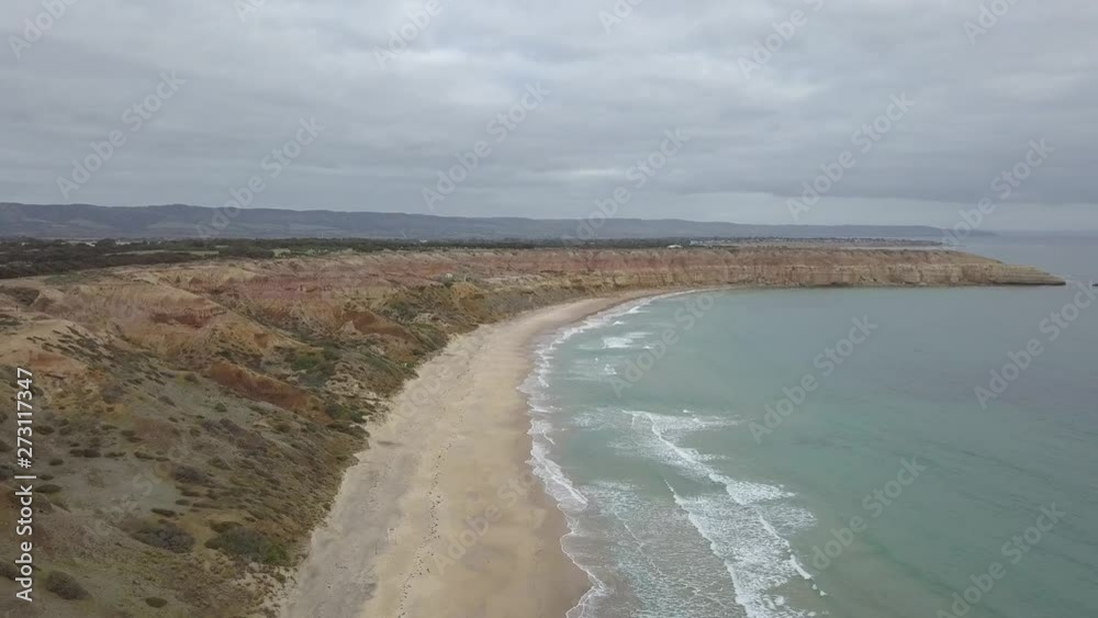 Flying over Maslin Beach with cloudy sky. Adelaide, South Australia. Flying over Maslin Beach with cloudy sky. Adelaide, South Australia.