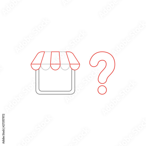 Vector icon concept of shop store with question mark.
