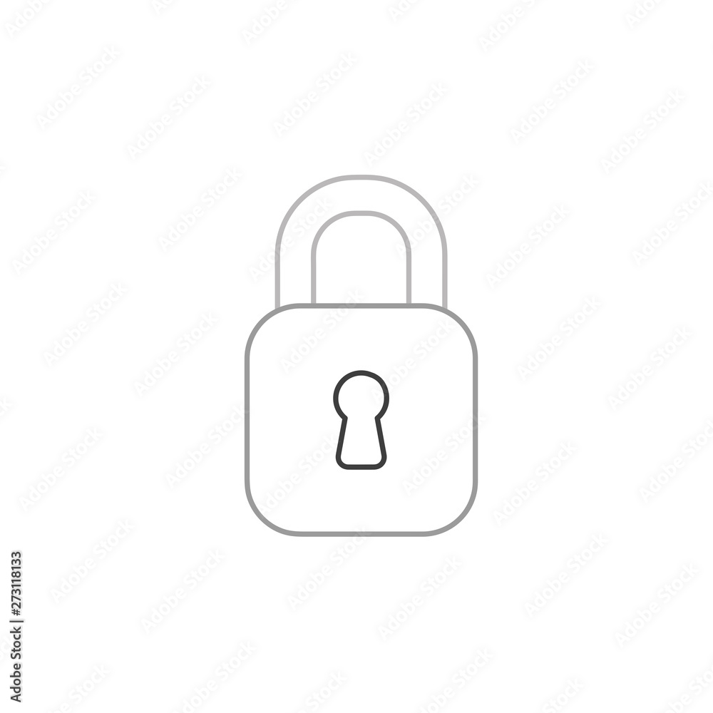 Vector icon of closed, locked padlock. Vector icon of closed, locked padlock.