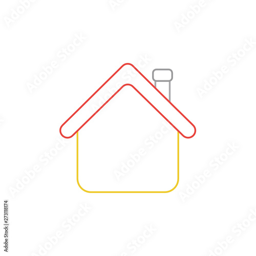 Vector icon concept of house with roof.
