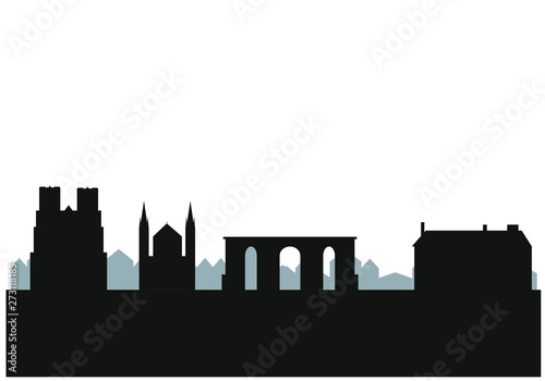 city skyline of reims in France