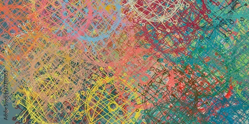 Artistic sketch backdrop material. Abstract geometric pattern. Chaos and random. Modern art drawing painting. 2d illustration. Digital texture wallpaper. 