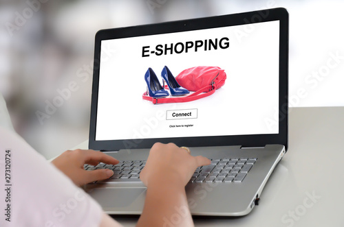 E-shopping concept on a laptop
