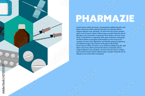 Pharmazie Sechseck Konzept
