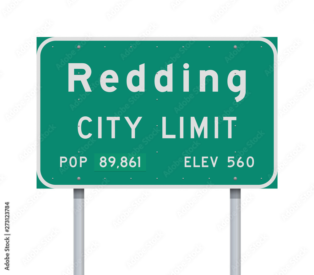 Redding City Limit road sign