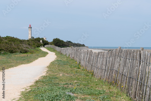 path alley view of Lighthouse of Whales in Re Island France