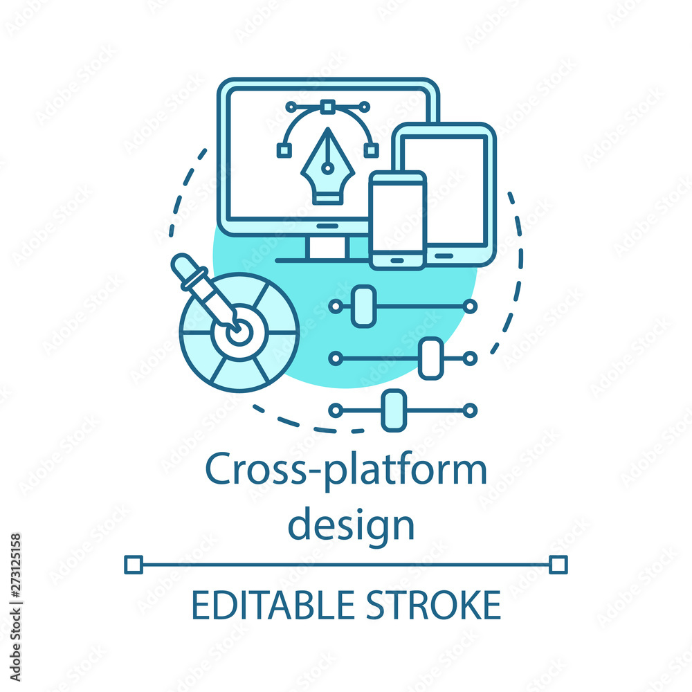 Cross platform user interface design concept icon Cross platform user interface design concept icon