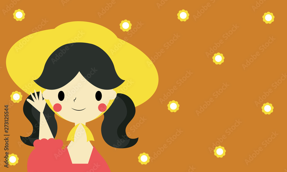 Sweet Girl Smile flat style vector Sweet Girl Smile flat style vector