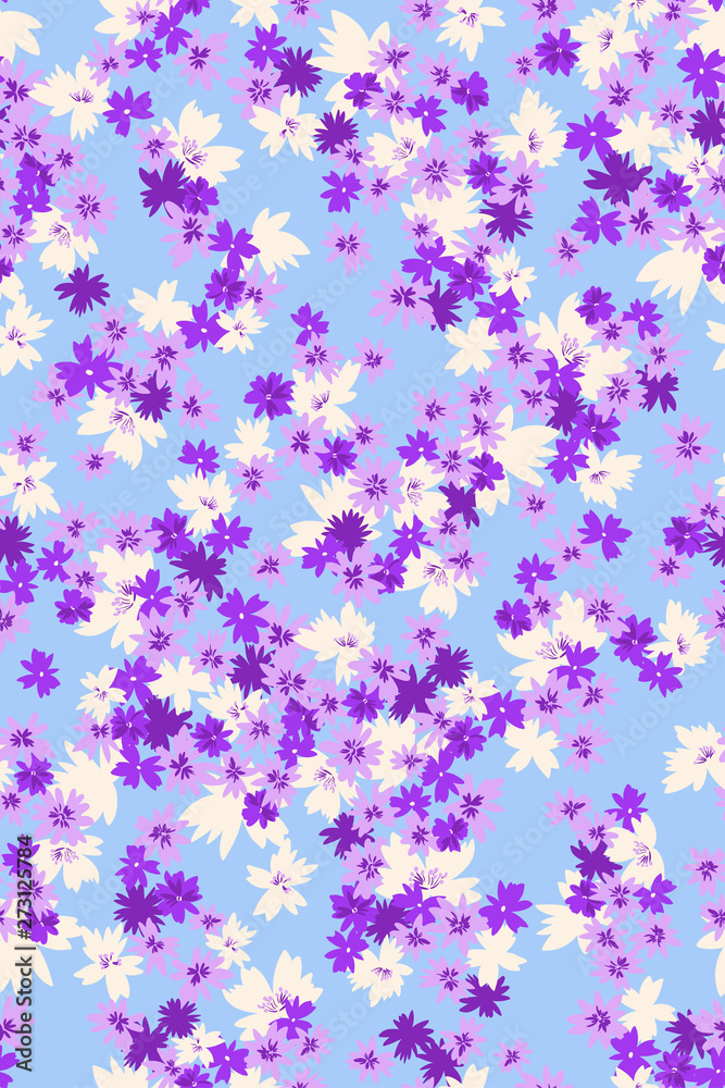 vector seamless artistic little ditsy flowers pattern. Romantic allover blossom design with cute gentle florals. vector seamless artistic little ditsy flowers pattern. Romantic allover blossom design with cute gentle florals.