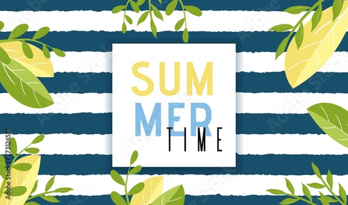 Summer Time Invitation Natural Cartoon Banner