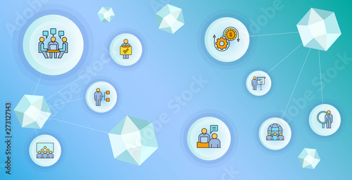 business management and organization concept network illustration