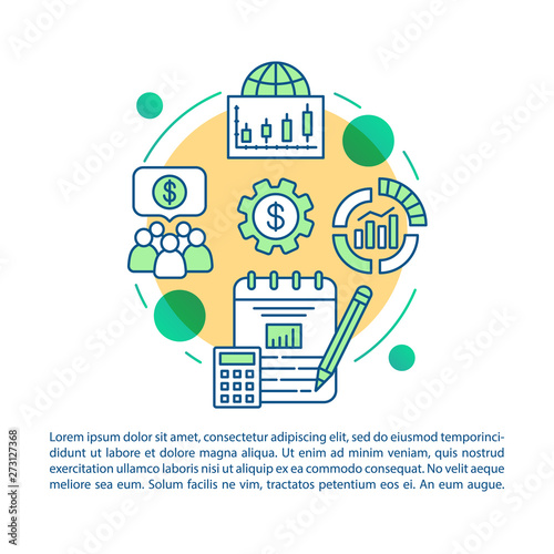 Pricing article page vector template