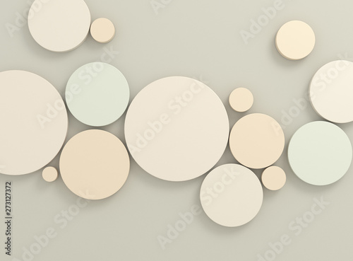 Abstract soft circles background. 3D illustration
