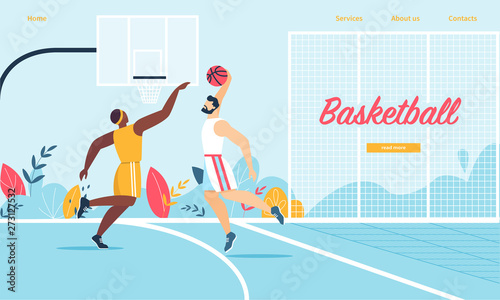Basketball Players in Action. Tournament Game