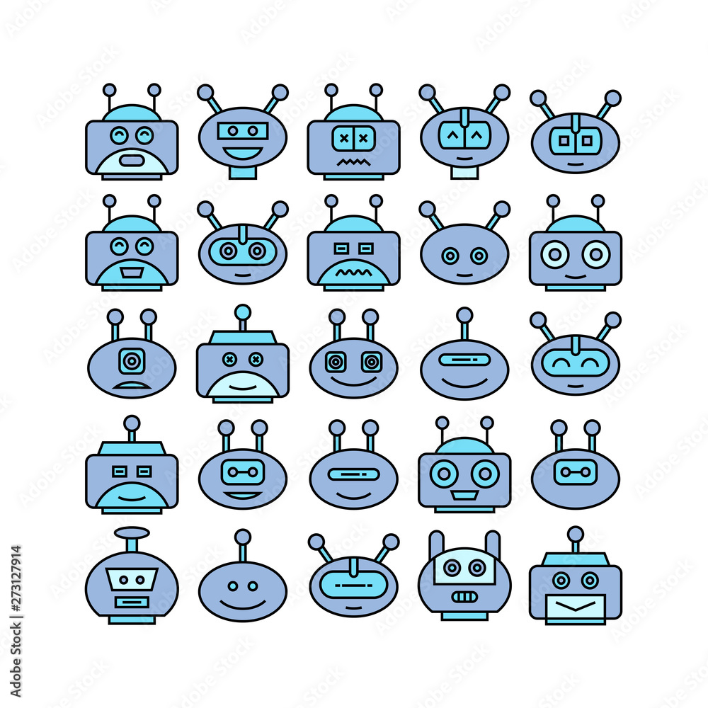 robot head avatar icons robot head avatar icons