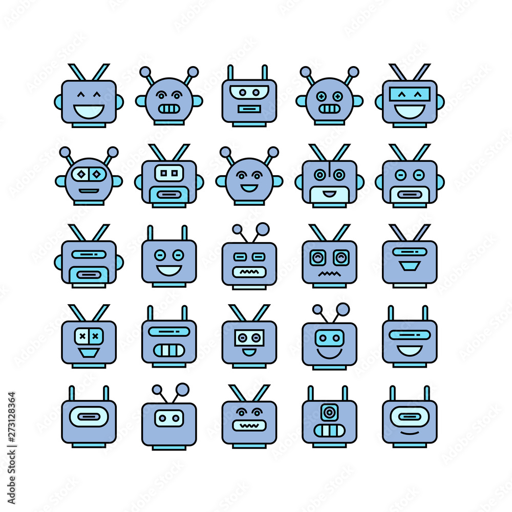 robot head avatar icons robot head avatar icons